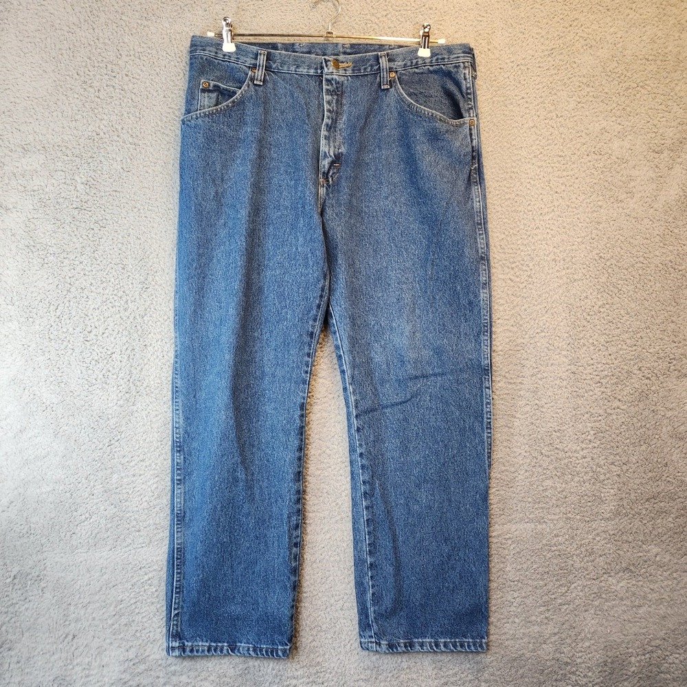 Wrangler Regular Fit Jeans Mens 38x29 (Measures 37x28.5) Medium Wash Cotton
